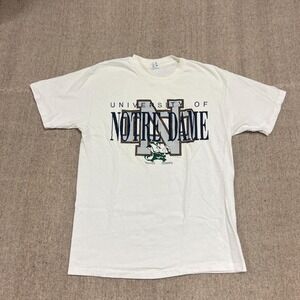 Vintage University Of Notre Dame Shirt Mens Medium White 80s Champion